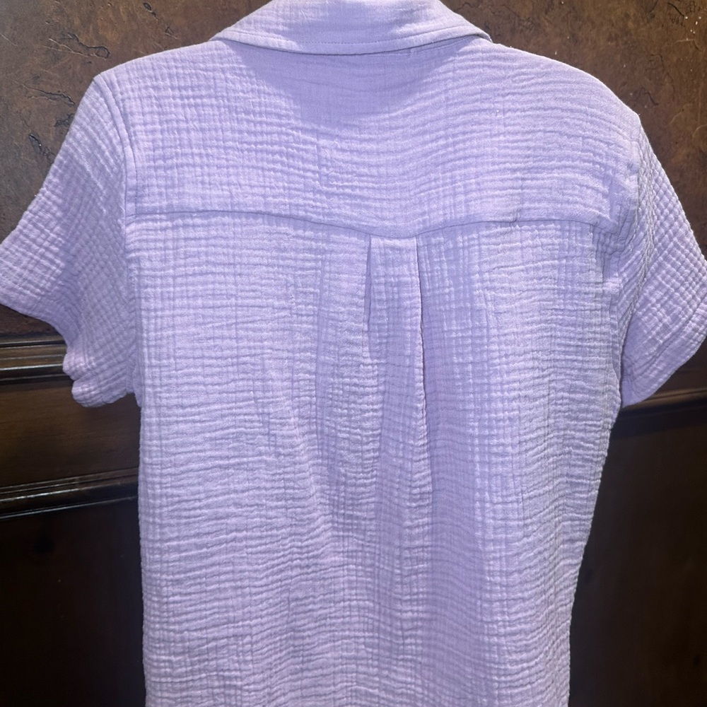 NWT SIZE L Pink Rose Light Purple Button-Down Shirt - Picture 6 of 10